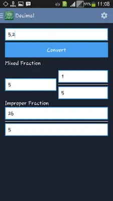 Fraction Converter android App screenshot 0